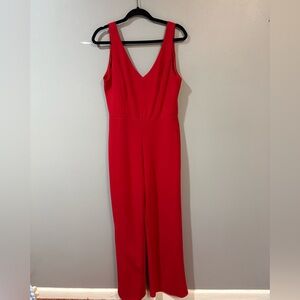 Macy's Red Sleeveless Jumpsuit